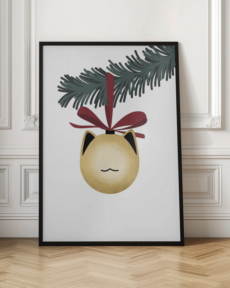 Meowrry bauble (gold white) Poster