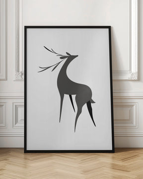 Stylized retro deer (grey) Poster