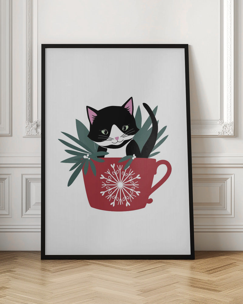 My cat Coco in a holiday mug Poster