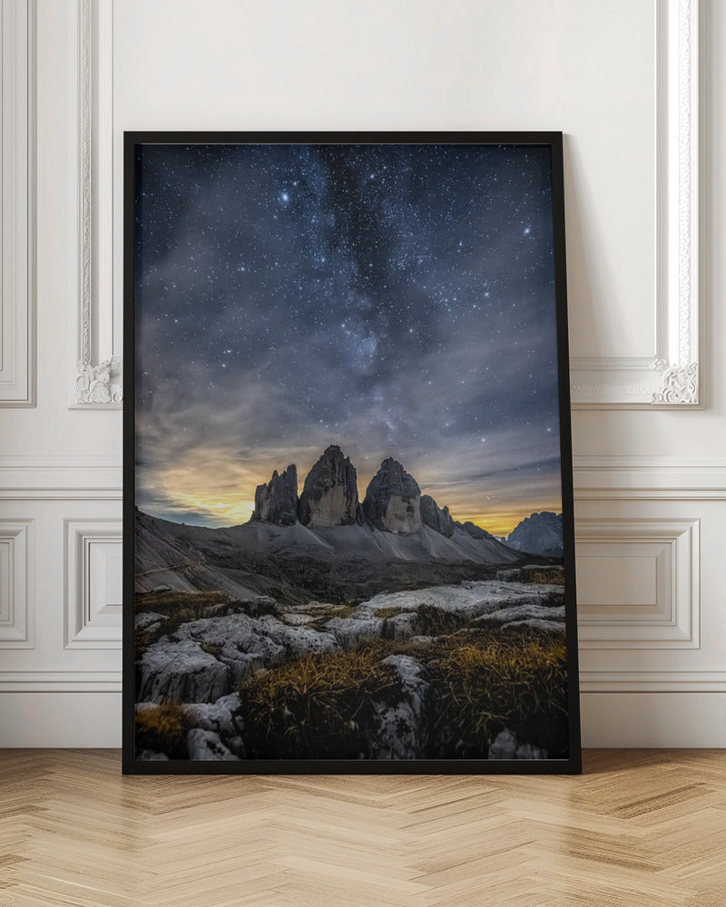 Dolomites at night Poster