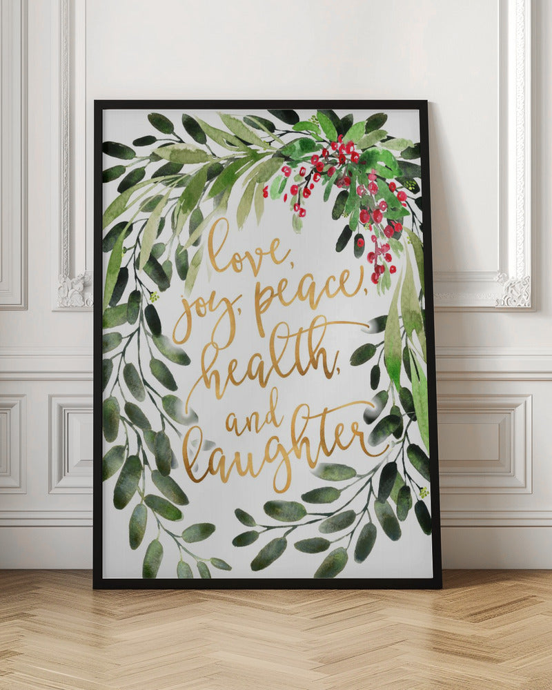 Holiday wishes with watercolor bouquet Poster