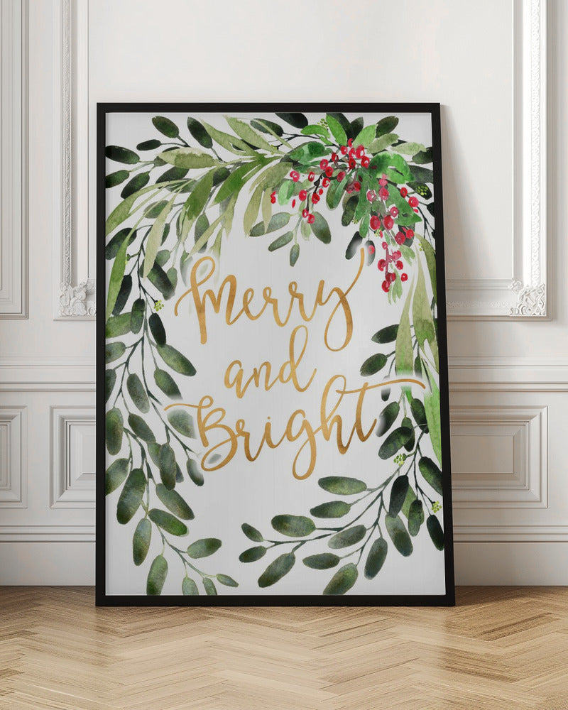 Merry and bright floral cascading bouquet Poster