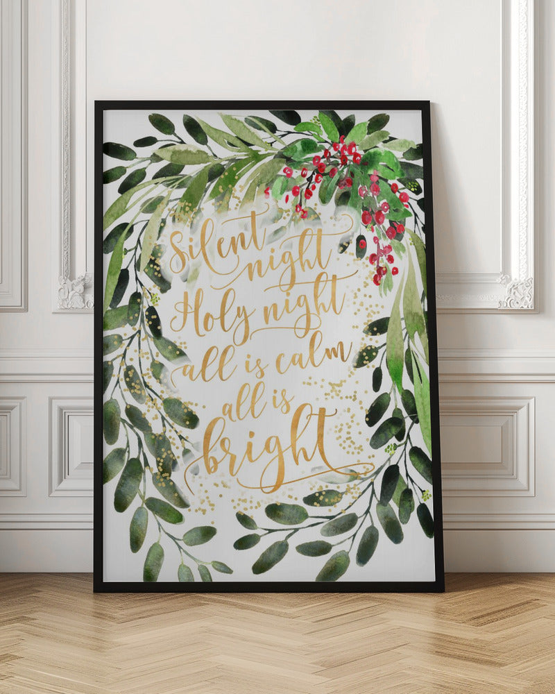 Silent night watercolor bouquet Poster