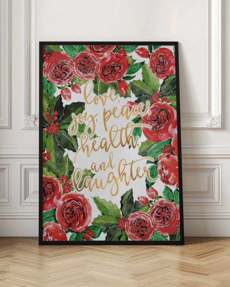 Best wishes holiday red roses Poster