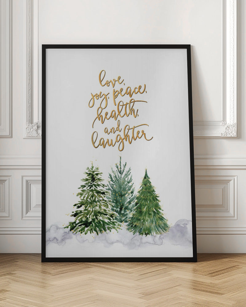 Christmas trees with holiday wishes Poster