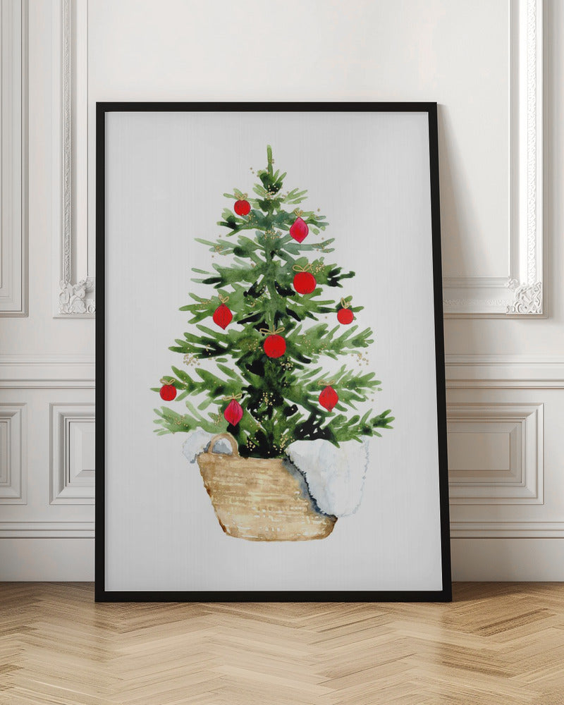 Cozy watercolor Christmas tree Poster