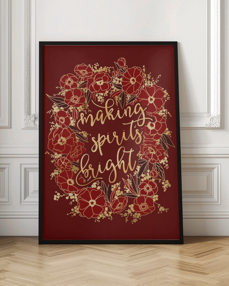 Making spirits bright - red Poster