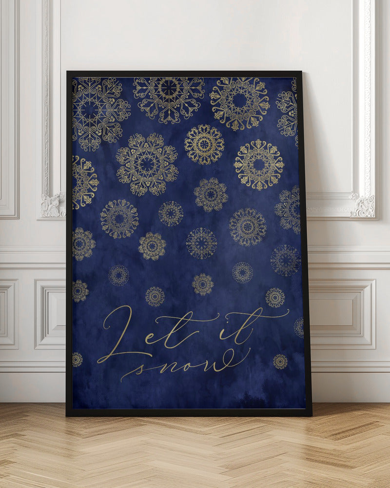 Let it snow lace snowflakes Poster