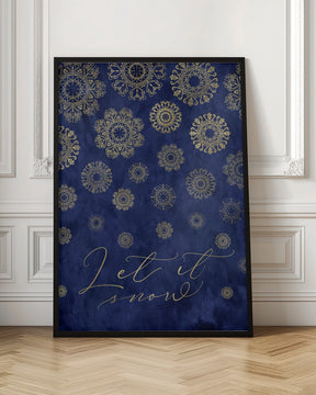 Let it snow lace snowflakes Poster