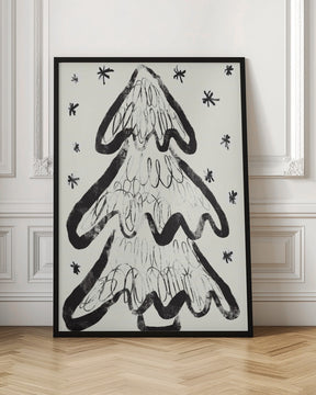 Christmas Tree And Snow (White) Poster