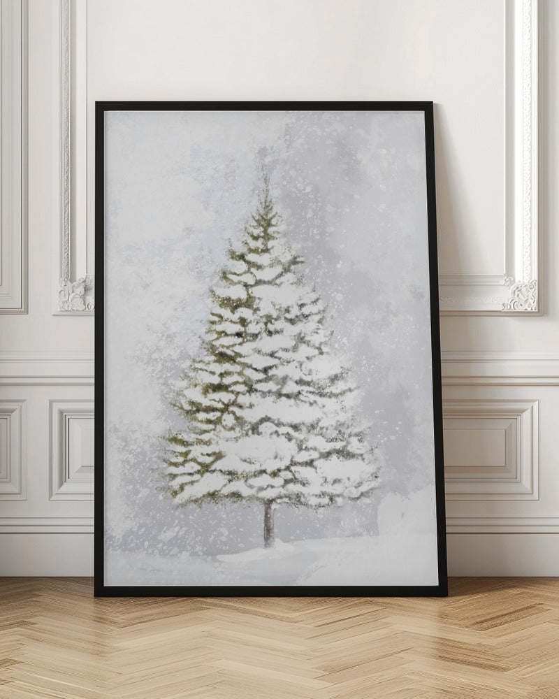 Lone fir in the snow Poster