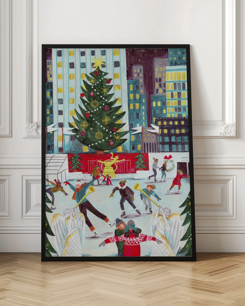 Ice skating at Rockefeller center Poster