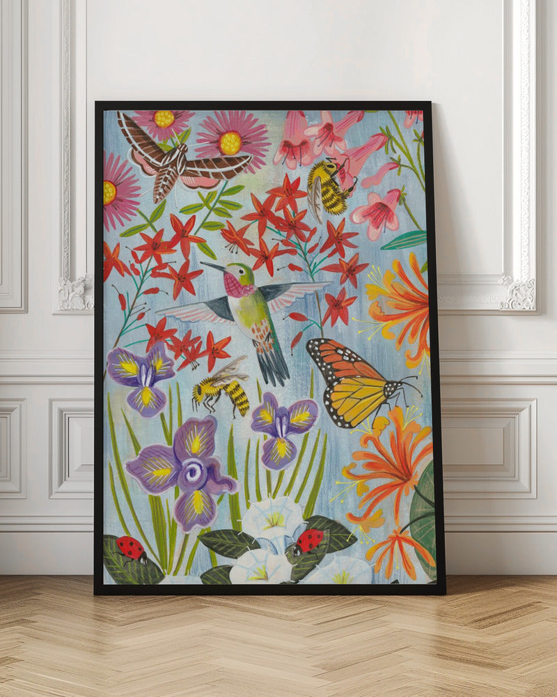 Pollinators and flowers Poster