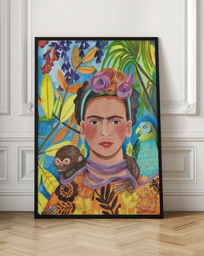 Frida and her parrots Poster