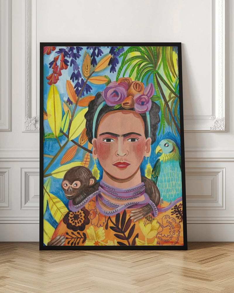 Frida and her parrots Poster