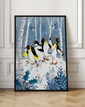 Penguins make music in the forest Poster