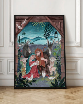 Christmas with Mary and baby Jesus Poster