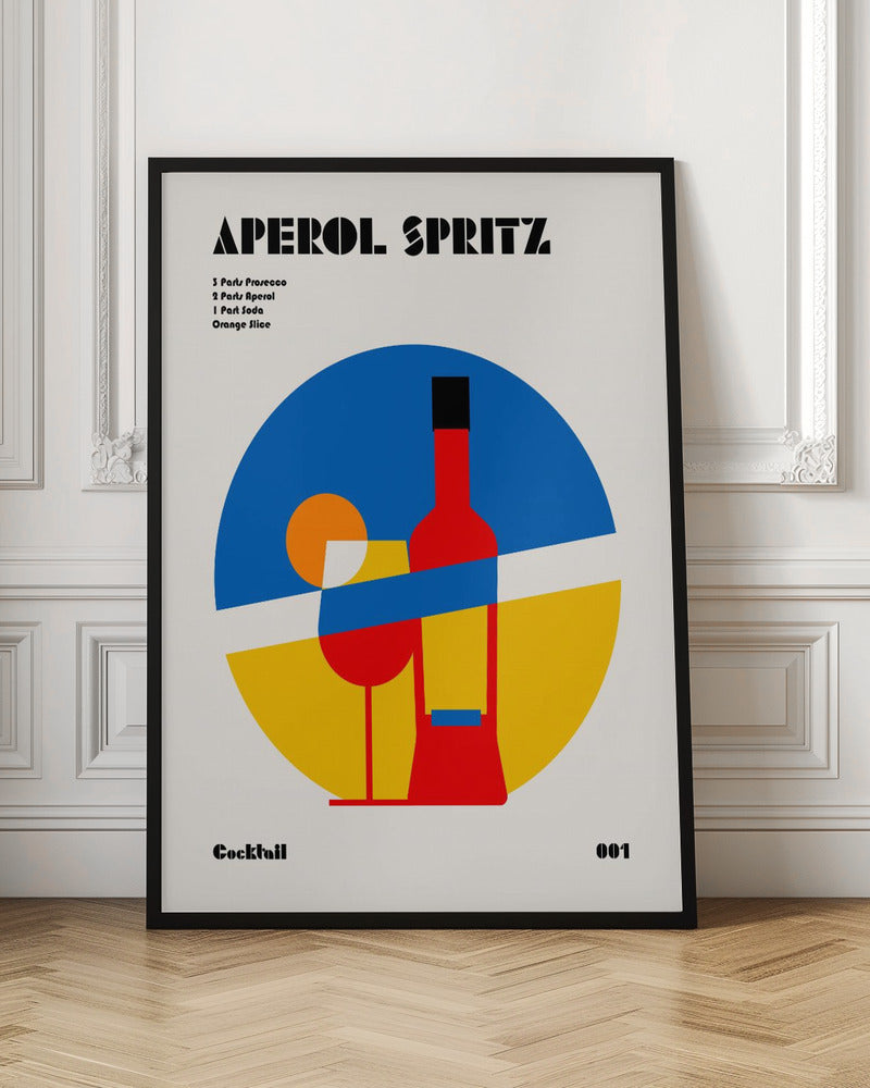 Aperol Spritz Cocktail Bauhaus Art Print Poster