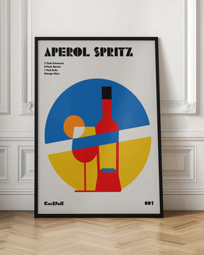 Aperol Spritz Cocktail Bauhaus Art Print Poster