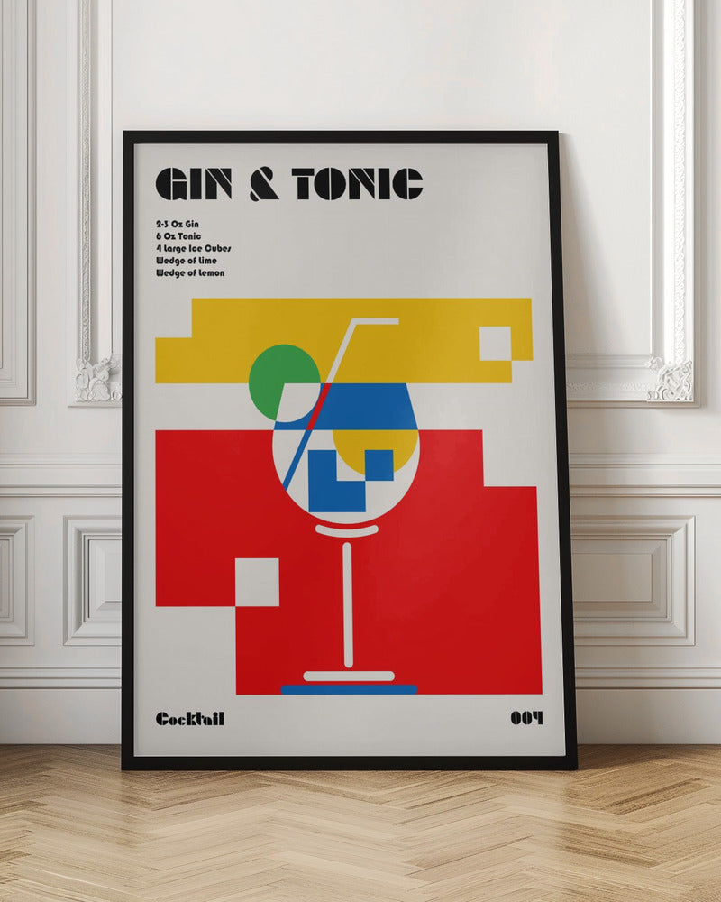 Gin &amp; Tonic Bauhaus Cocktail Poster