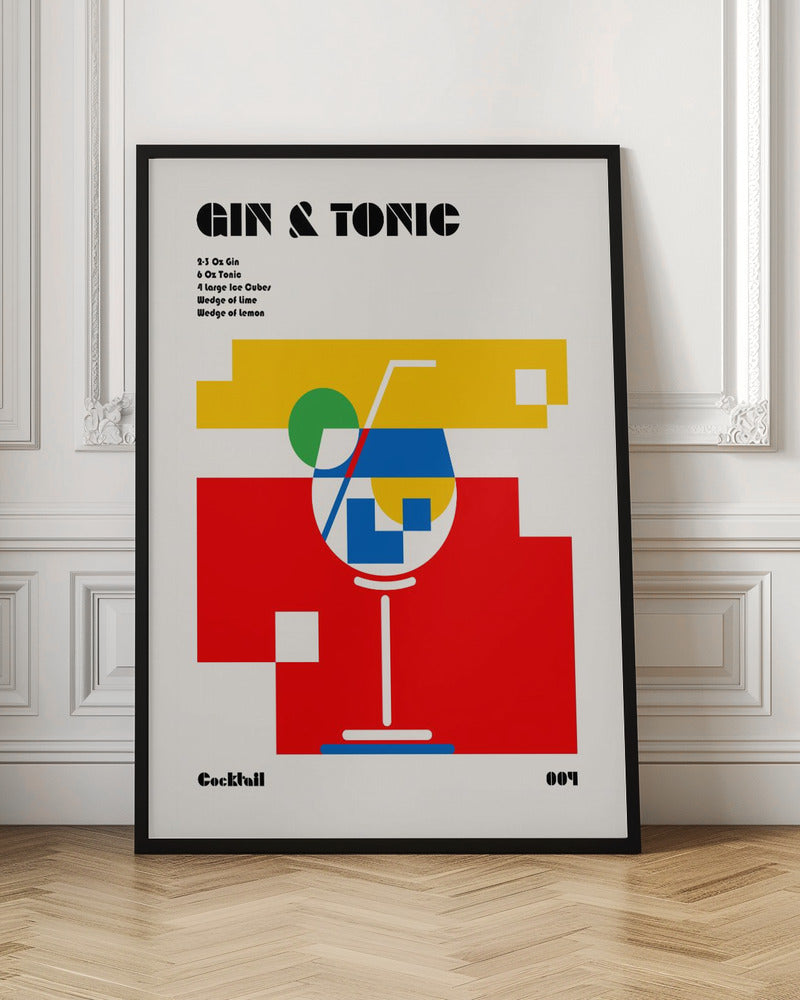 Gin &amp; Tonic Bauhaus Cocktail Poster