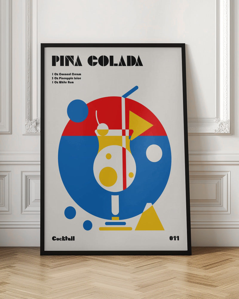 Pina Colada Bauhaus Cocktail Poster