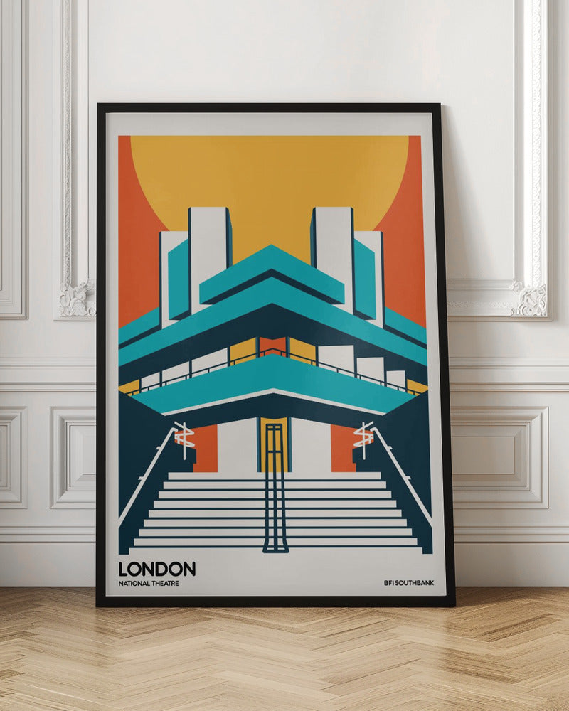 London BFI Southbank Brutalist Architecture Poster