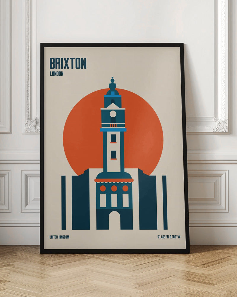 Brixton Tower Retro Travel Print Poster