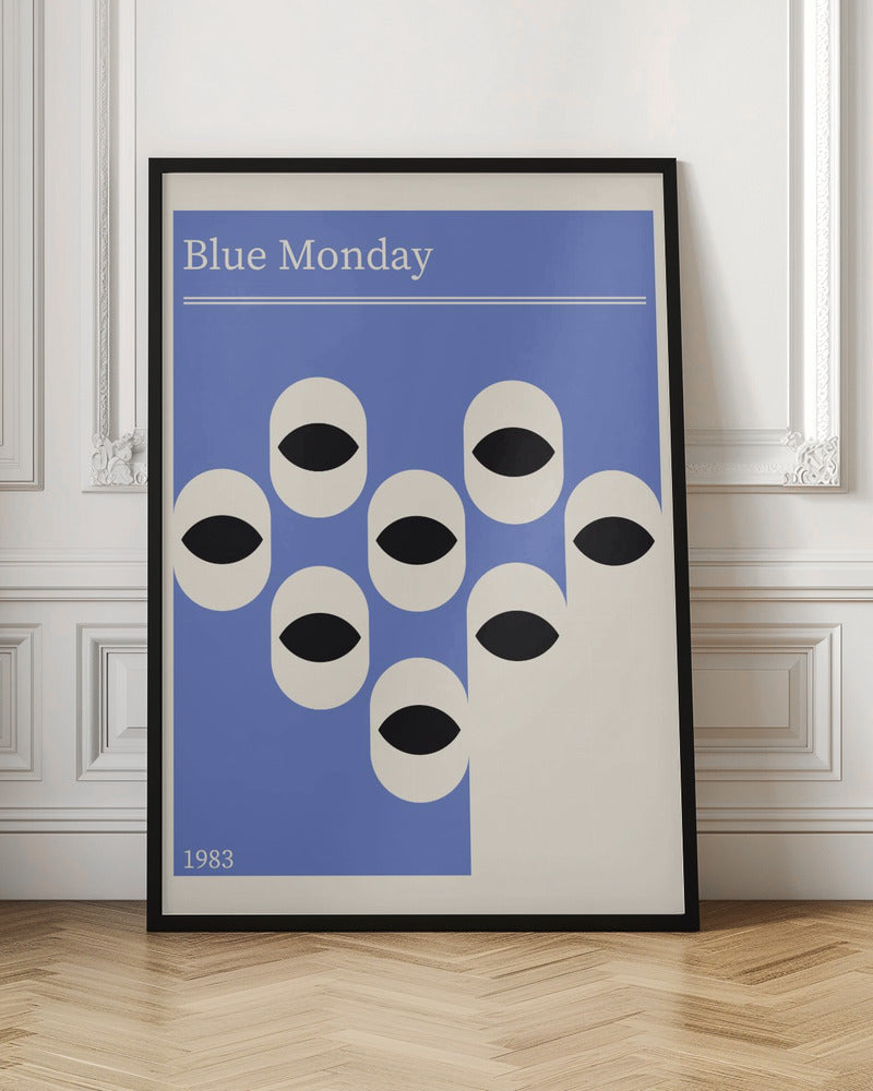 Blue Monday Abstract Retro Poster