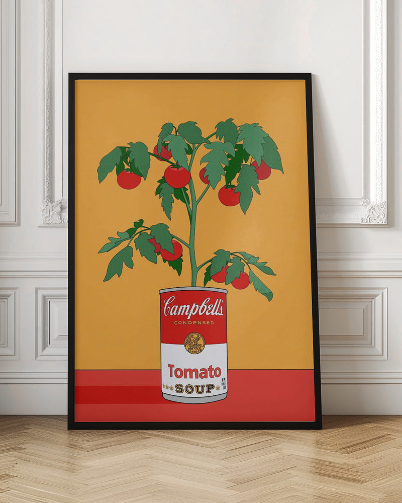 Campbells Soup Tomato Plant Retro Illustration Poster