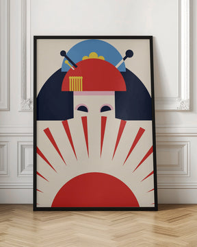 Geisha Girl Retro Minimalist Design Poster