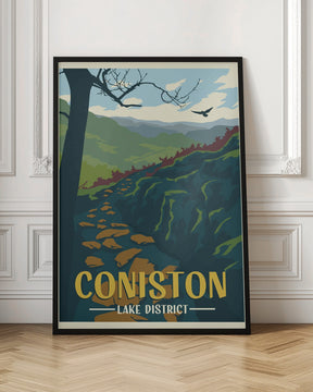 Coniston Lake District Travel Print Poster