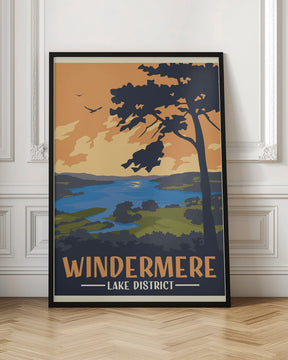 Windermere Lake District Travel Print Poster