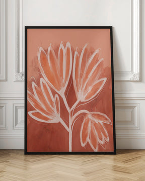 Peachy Flowers Poster