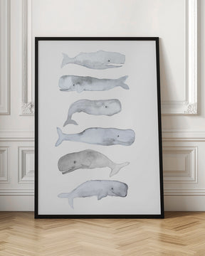 Kids Line Whale Art Poster