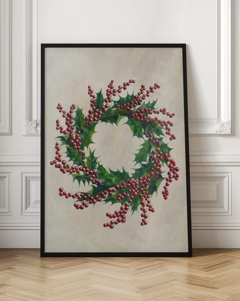 Holly wreath Poster