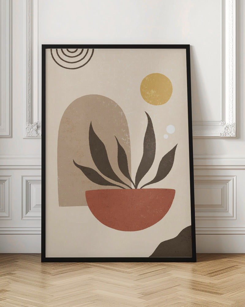 Abstract Boho Plants Under The Sun Poster