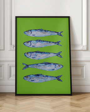 Sardines Lime Green Poster