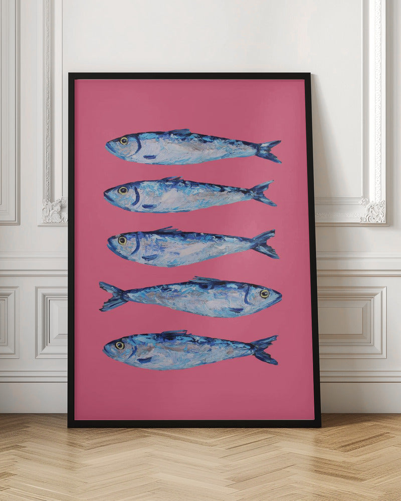 Sardines on Pink Poster