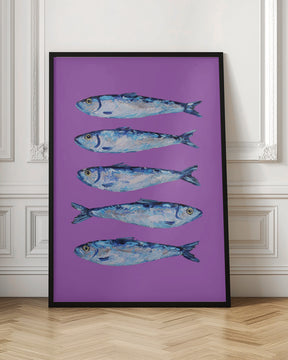 Sardines on Purple Poster