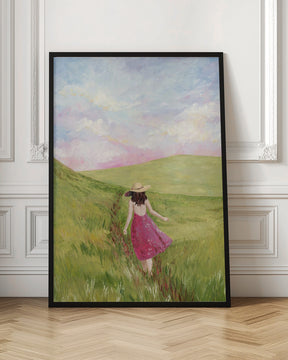 Girl in a meadow Poster