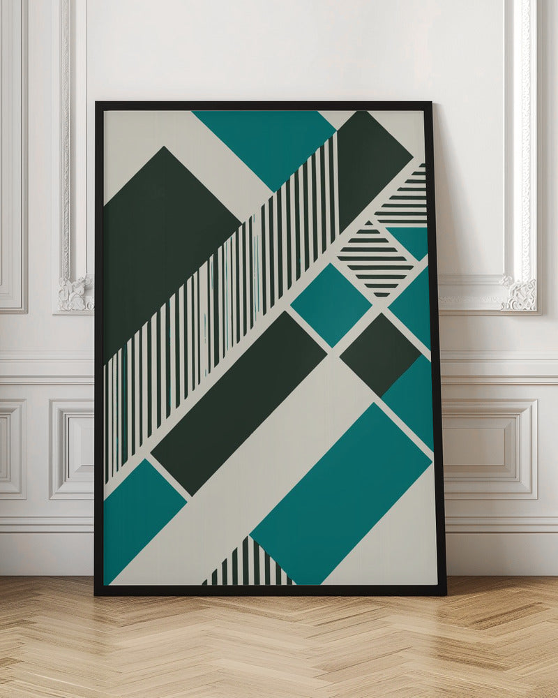 Geometric Teal Poster