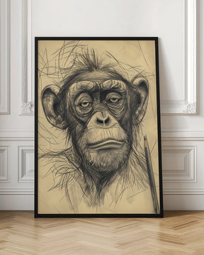 Monkey drawing Poster