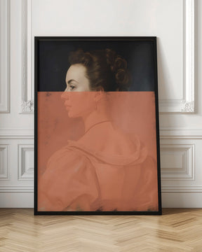 Altered Portrait of Woman Orange Modern Art Poster