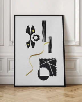 Black &amp; White Abstract No. 3 | gold Poster