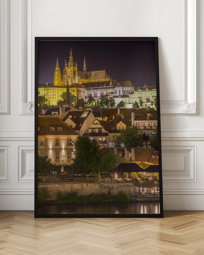 Prague Castle and St. Vitus Cathedral by night Poster