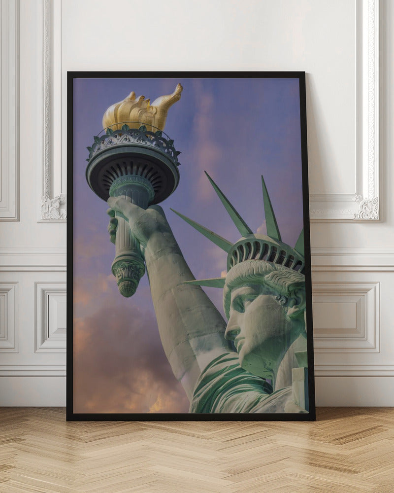 NEW YORK CITY Statue of Liberty at sunset Poster