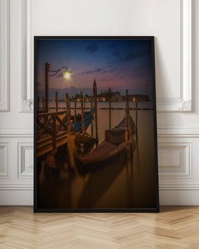 VENICE Gondolas during Blue Hour Poster