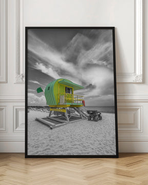 MIAMI BEACH Green Florida Flair Poster