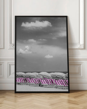 Idyllic beach scene | pink color pop Poster